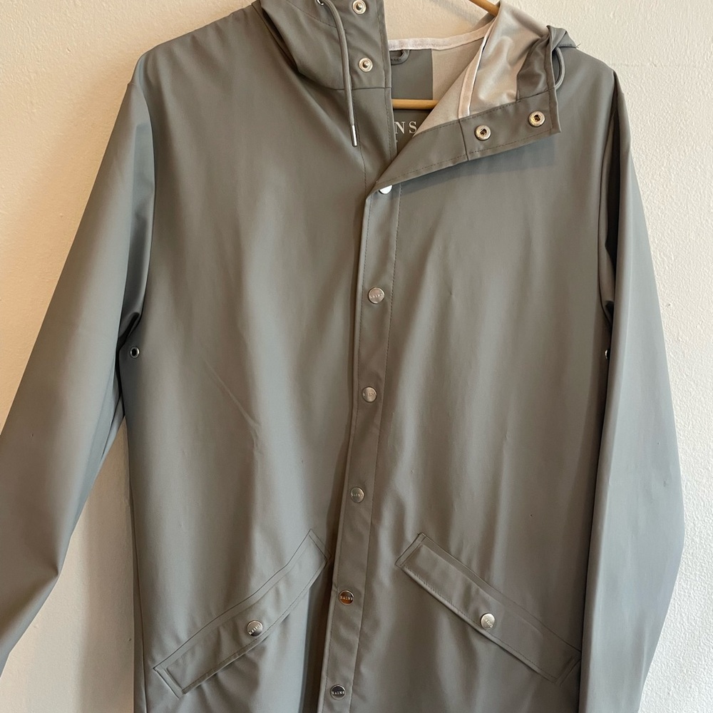 RAINS Rain Jacket in Light Grey